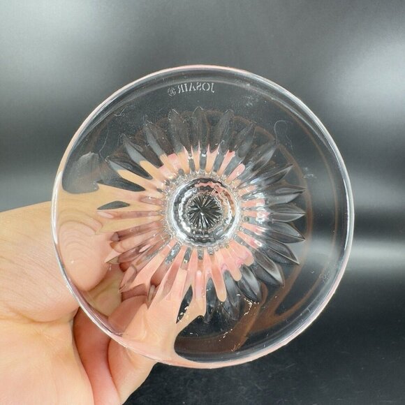 Josair Crystal Flute Drinking Glass Cup Goblet Marked On Bottom Clear Glass Vtg - Picture 5 of 12